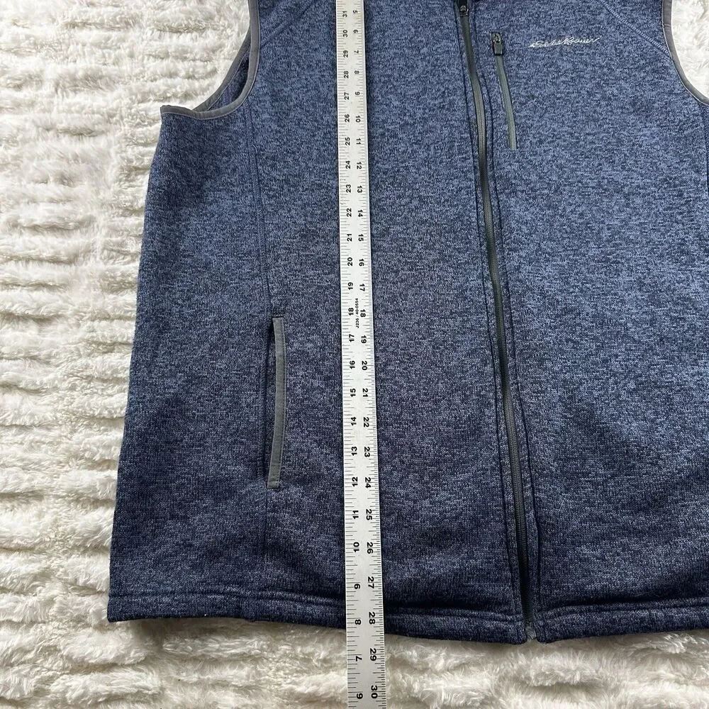 Eddie Bauer‎ Fleece Vest Mens Blue XL Outdoor Hiking Casual Sleeveless Full Zip